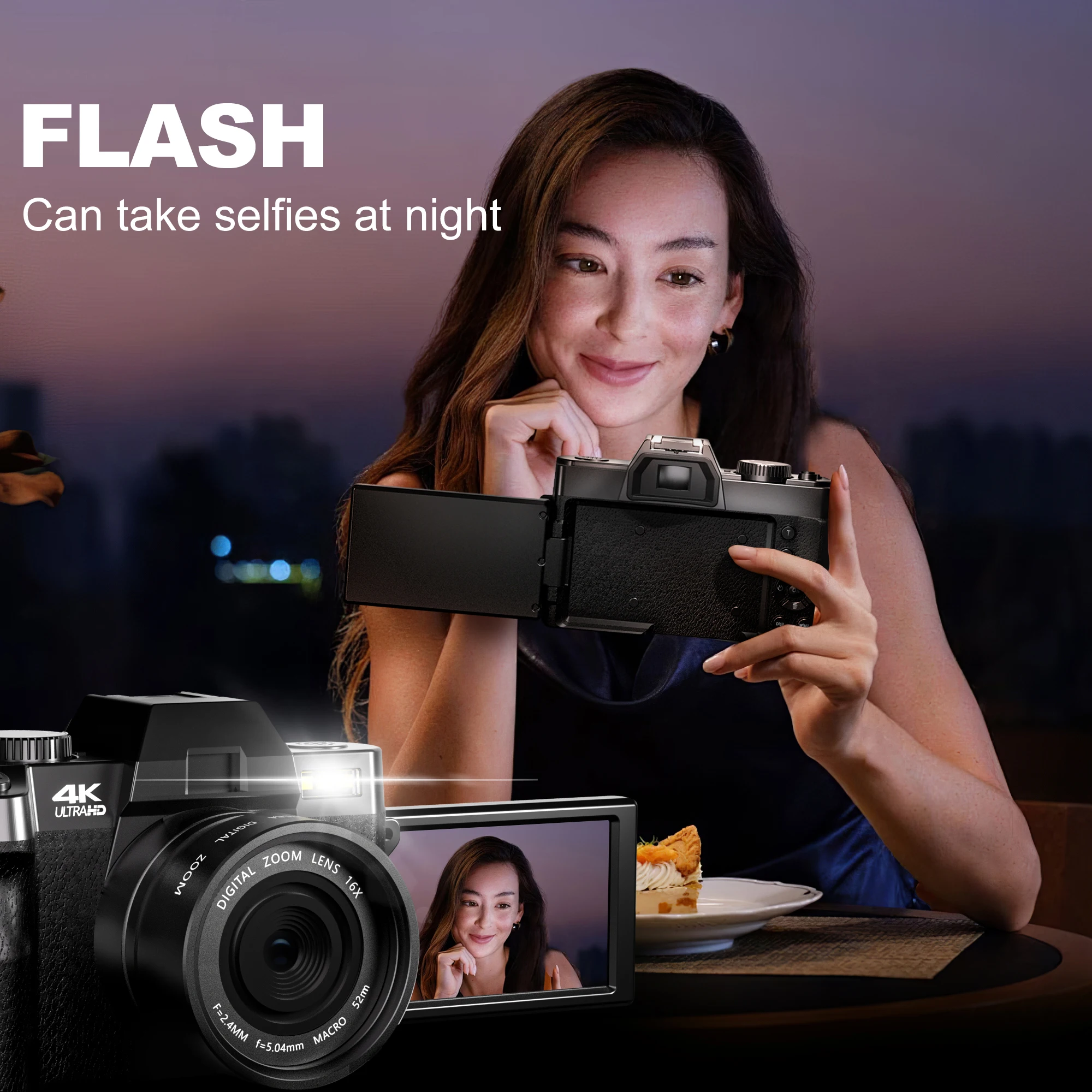 NBD Compact Digital Photography Camera 4K WIFI Web Cam Vintage Vlog Video Recorder YouTube 48MP Camcorder 3\