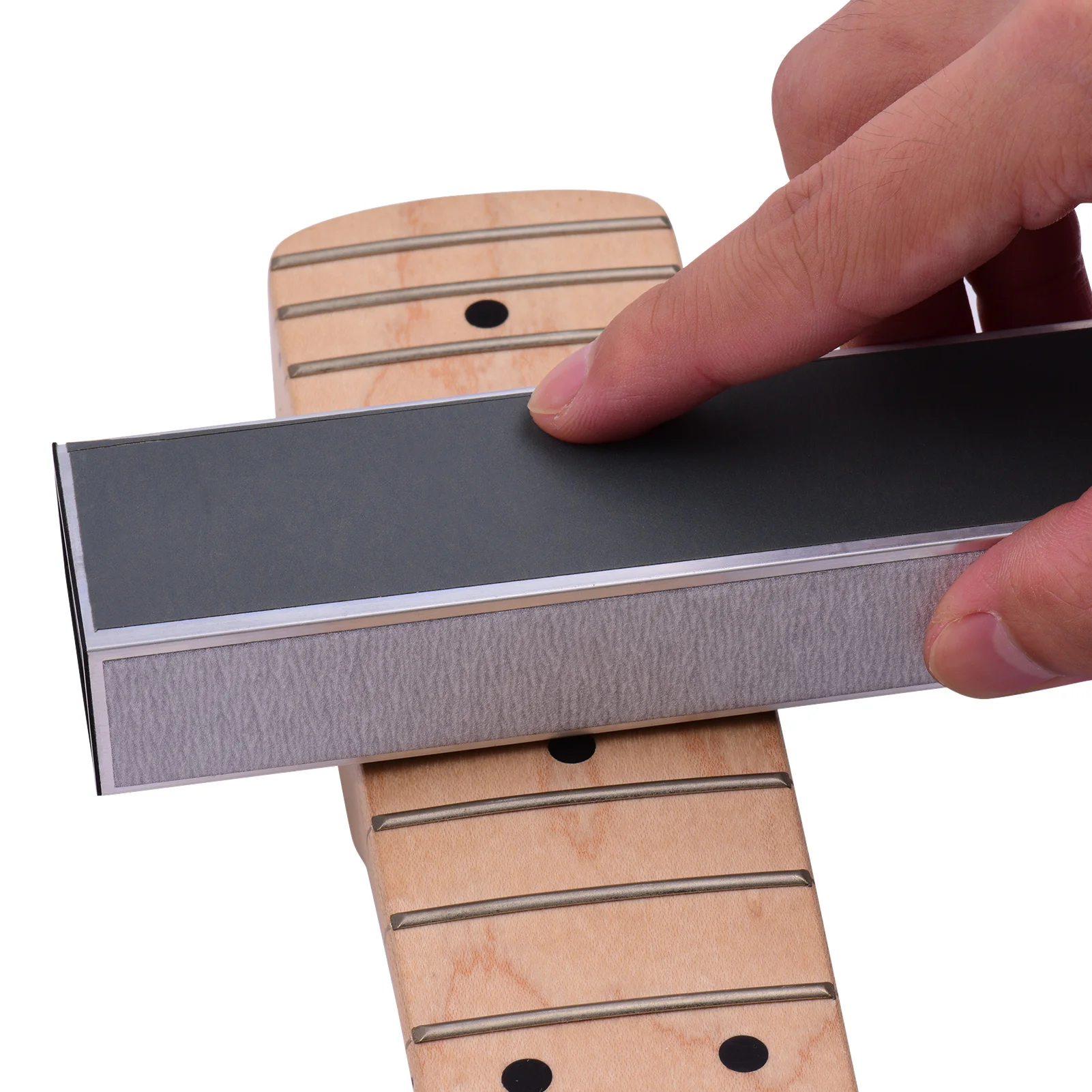 Gitarrenbund Nivellierbalken Gitarrenbund Nivellierstange 20 cm mit Ersatz Schleifpapier Gitarrenwartungswerkzeug Gitarrenbundnivellierer – Detail 4
