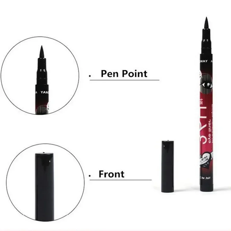 12pcs/set YANQINA Lasting 36H Liquid Eyeliner Pencil Waterproof Black Easywear Eye Liner Pen Cosmetic wholesale makeup eyeliner