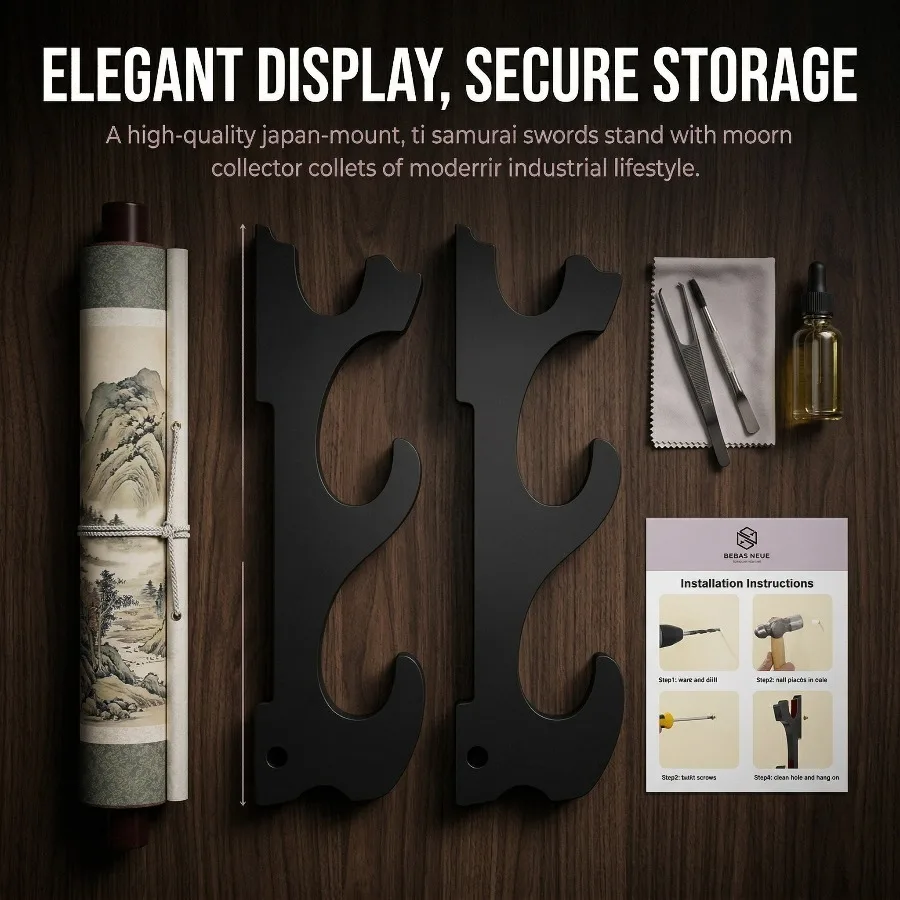 Wall Sword Stand Shelf Support Wood Real Japanese Katana Samurai Sabre Wall Mount Shotgun Storage Rack Display Holder Decor Gift