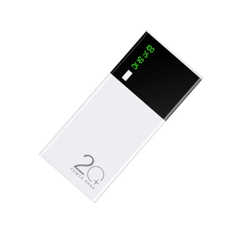 20000mAh Power Bank with Digital Display Portable Charger for Mobile Phone Black Rice Direct Sales
