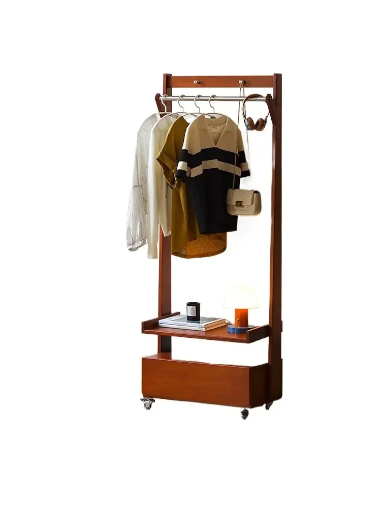 

Furniture/Solid wood coat rack Antique style removable floor hanger Bedroom clothing storage rack