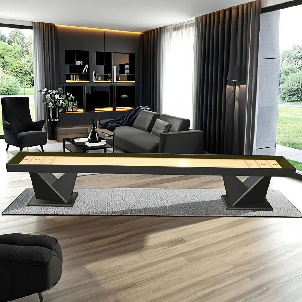 Factory Direct Hot-sale Professional High-end Craft Shuffleboard Table OEM ODM Solid Wood Gaming Table view 3