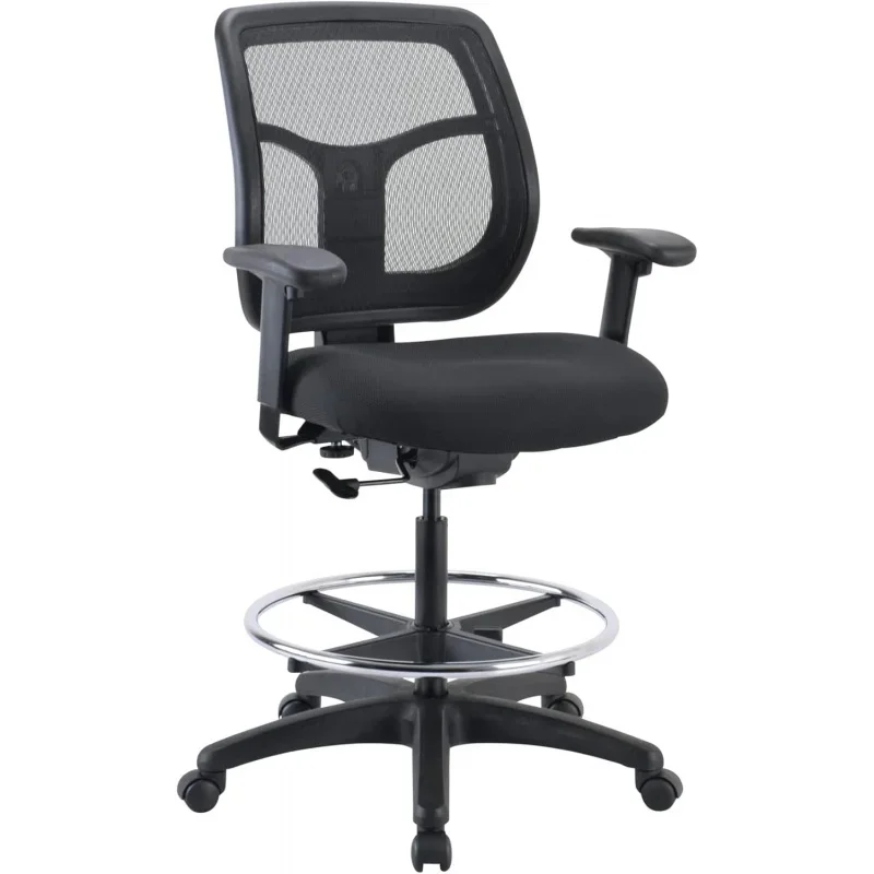 Raynor EuroTech Apollo Mesh Fabric Back Fabric Drafting Chair, Black (DFT9800)