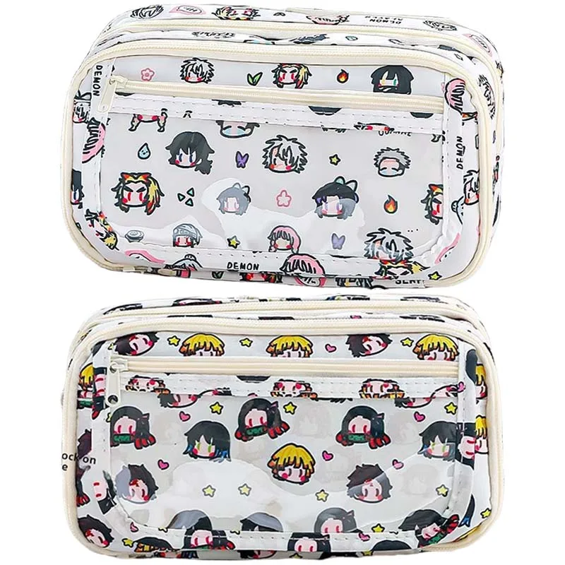 

Demon Slayer Pencil Case Large Capacity Canvas Pen Bag Flip-top Pencil Case Creative Personalization Student Stationery gifts