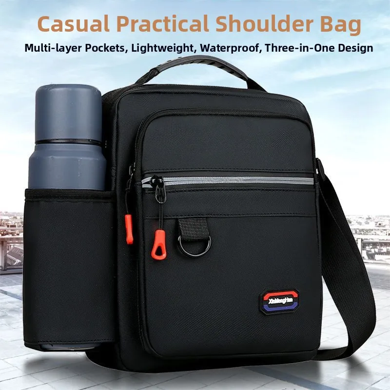 

Men's Outdoor Sports Oxford Cloth Waterproof Single Shoulder Crossbody Bag Multi-layer Men's Backpack Portable Bag for Travel