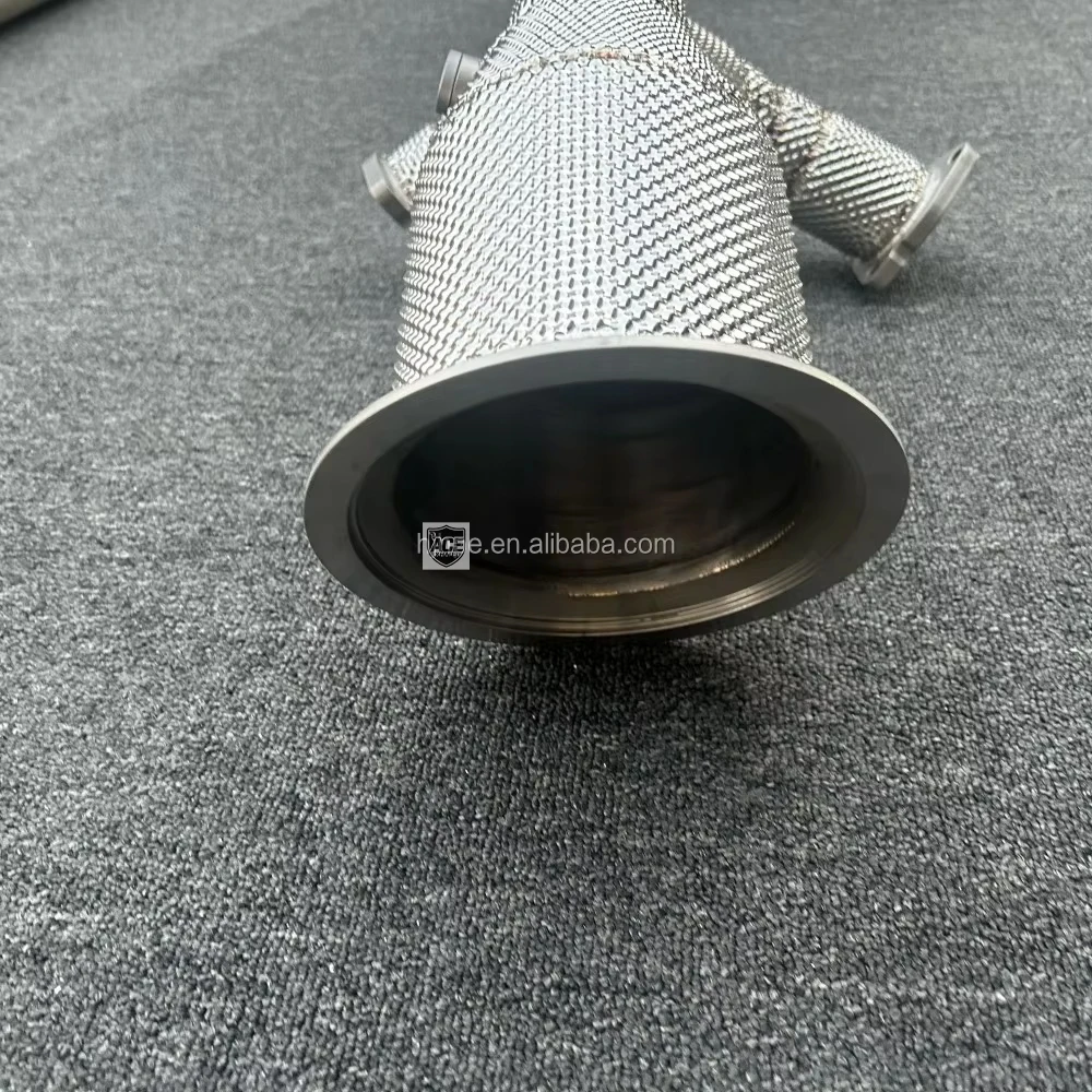 Edelstahl-Downpipe für Audi S4 S5 B9 3.0T mit Hitzeschutz – Detail 6