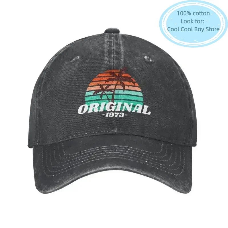 Fashion Unisex Cotton Original 1973 Palm Trees Baseball Cap Adult Adjustable Dad Hat for Men Women Outdoor