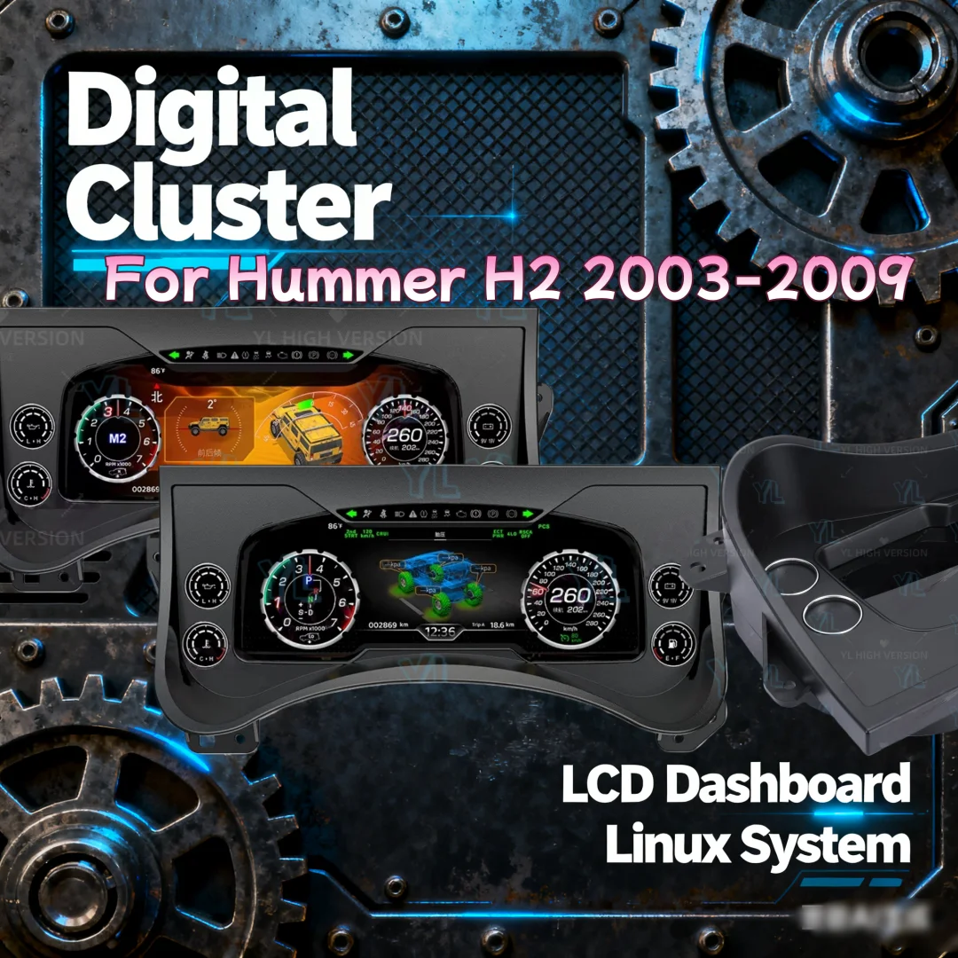YH Dashboard For Hummer H2 2003-2009 LCD instrument Panel Virtual Driving display Cockpit Virtual Digital Instrument Cluster