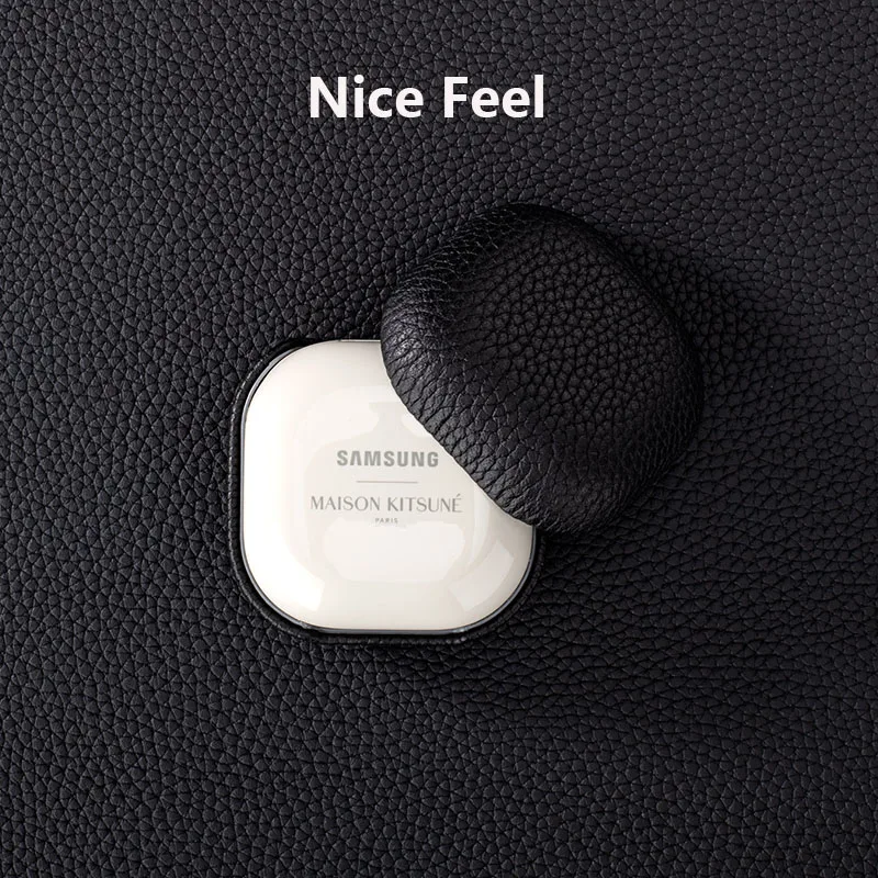 Genuine Leather Case For Samsung Galaxy Buds 2 Luxury Leather Handmade Cover For Galaxy Buds Pro Lychee Pattern Earphone Cases