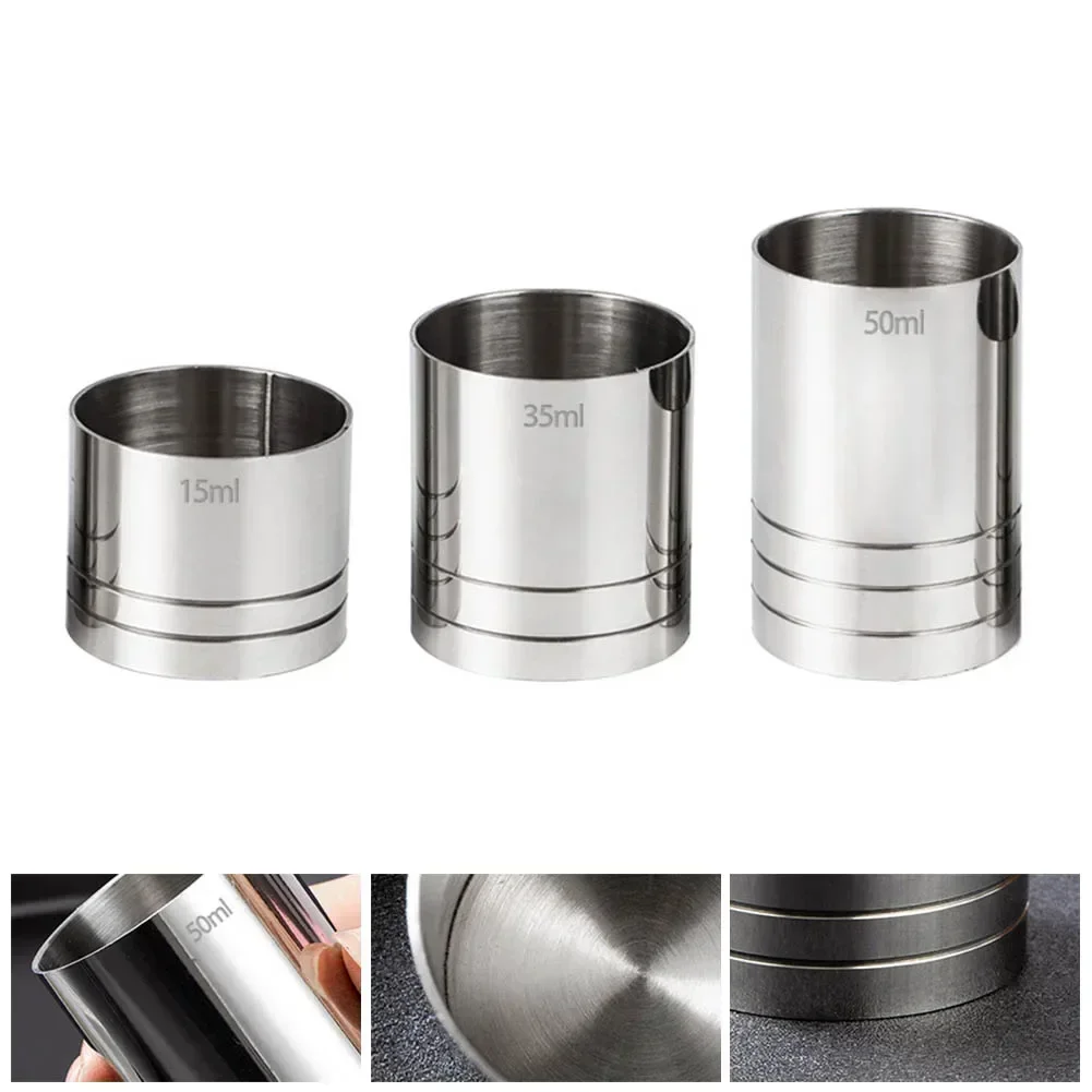 25/35/50ml Stainless Steel Measuring Cup Cylindrical Cocktail Ounce Jigger Wine Drink Measurer Bartending Bottle Bar Accessories