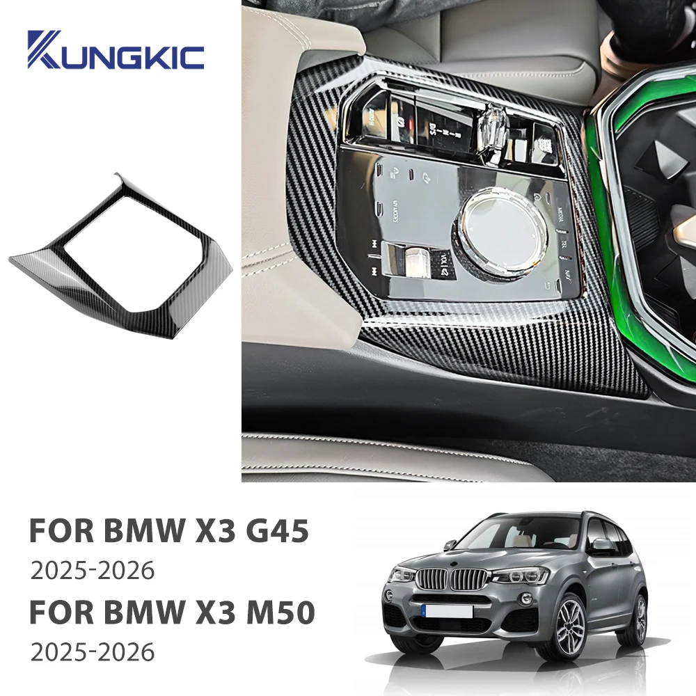 

ABS Carbon Fiber Trim Cover For BMW X3 G45 M50 2025 2026 Car Center Console Gear Shift Panel Frame Sticker Interior Accessories
