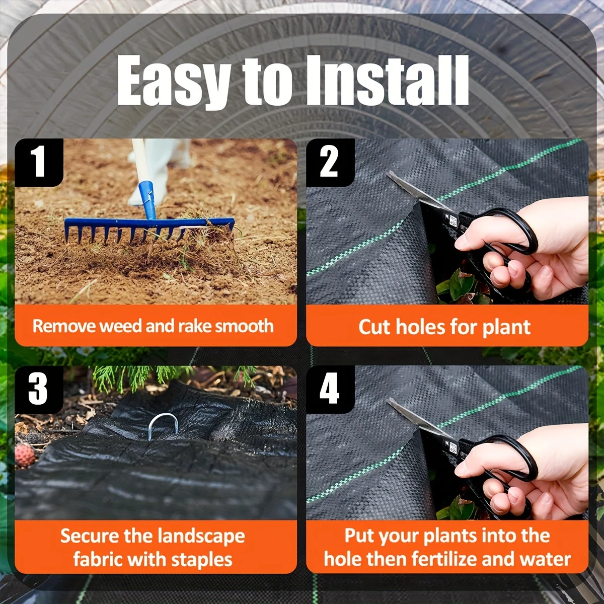 Horticultural Weed Control Fabric Mat Black PP Material Breathable and Water-Permeable Garden and Vegetable Garden Weed Suppress