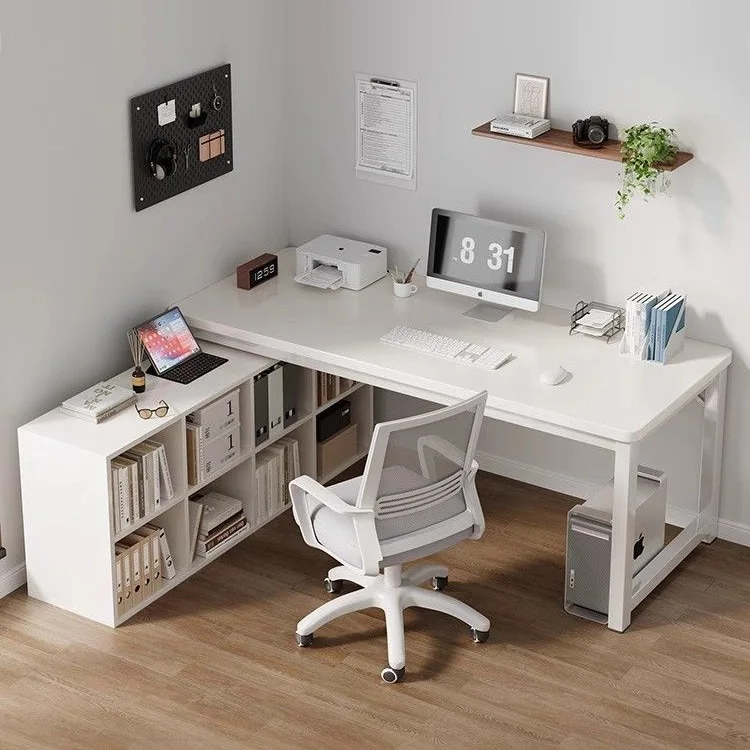 Desk Student study table Household bedroom Corner bookcase Integrated table against the wall Desk Multifunctional corner desk