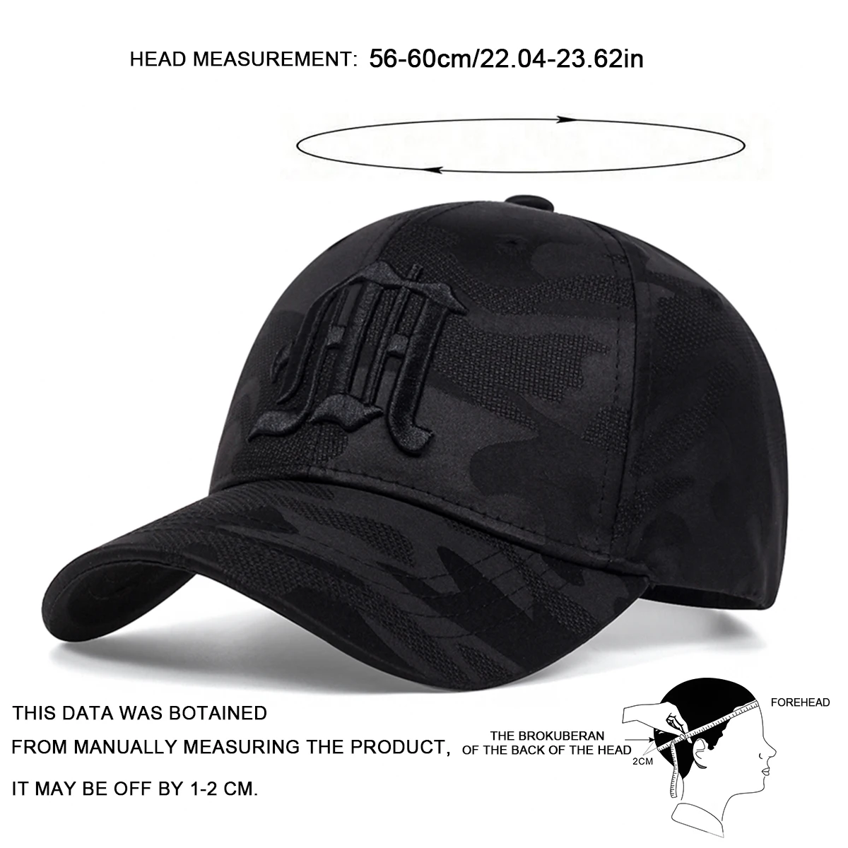 Mode Gothic Buchstabe M Stickerei Baseball Caps Frühling und Herbst Outdoor Einstellbare Casual Hüte Sonnenschutz Hut Sport Kappe – Detail 10