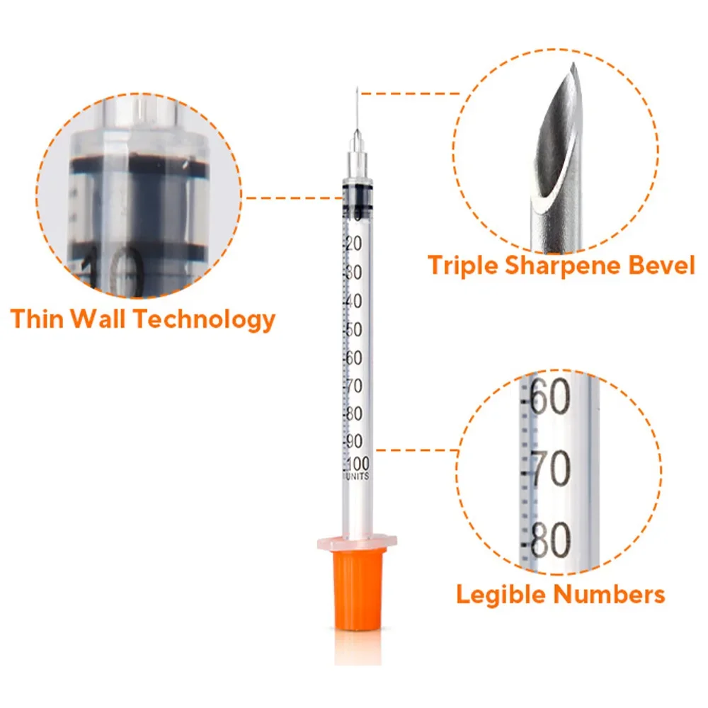30Pcs 0.5Ml/1Ml Disposable Plastic Veterinary Syringes with Needles, Suitable for Pets and Farm Animals, Manual Push-Type Syring image 6