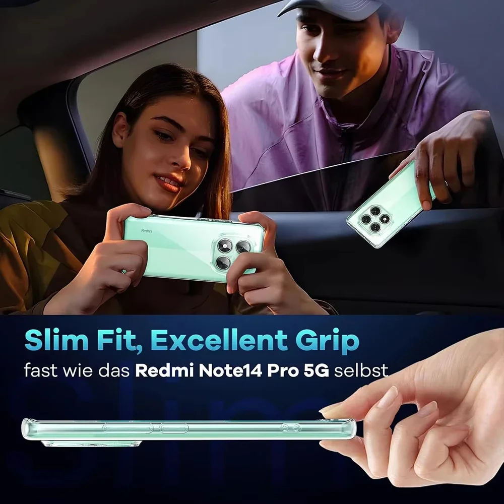 HD Transparent Shockproof Phone Case for Xiaomi Poco X7 X6 X5 F5 M6 X3 Pro X4 GT Soft Silicon Full Camera Protection Cover