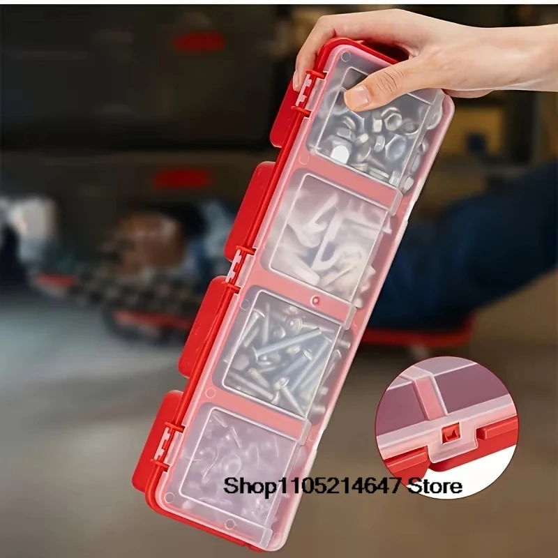 Multi-Compartment Organizer Box For Screws & Small Parts - Durable Plastic Hardware And Jewelry Storage Case