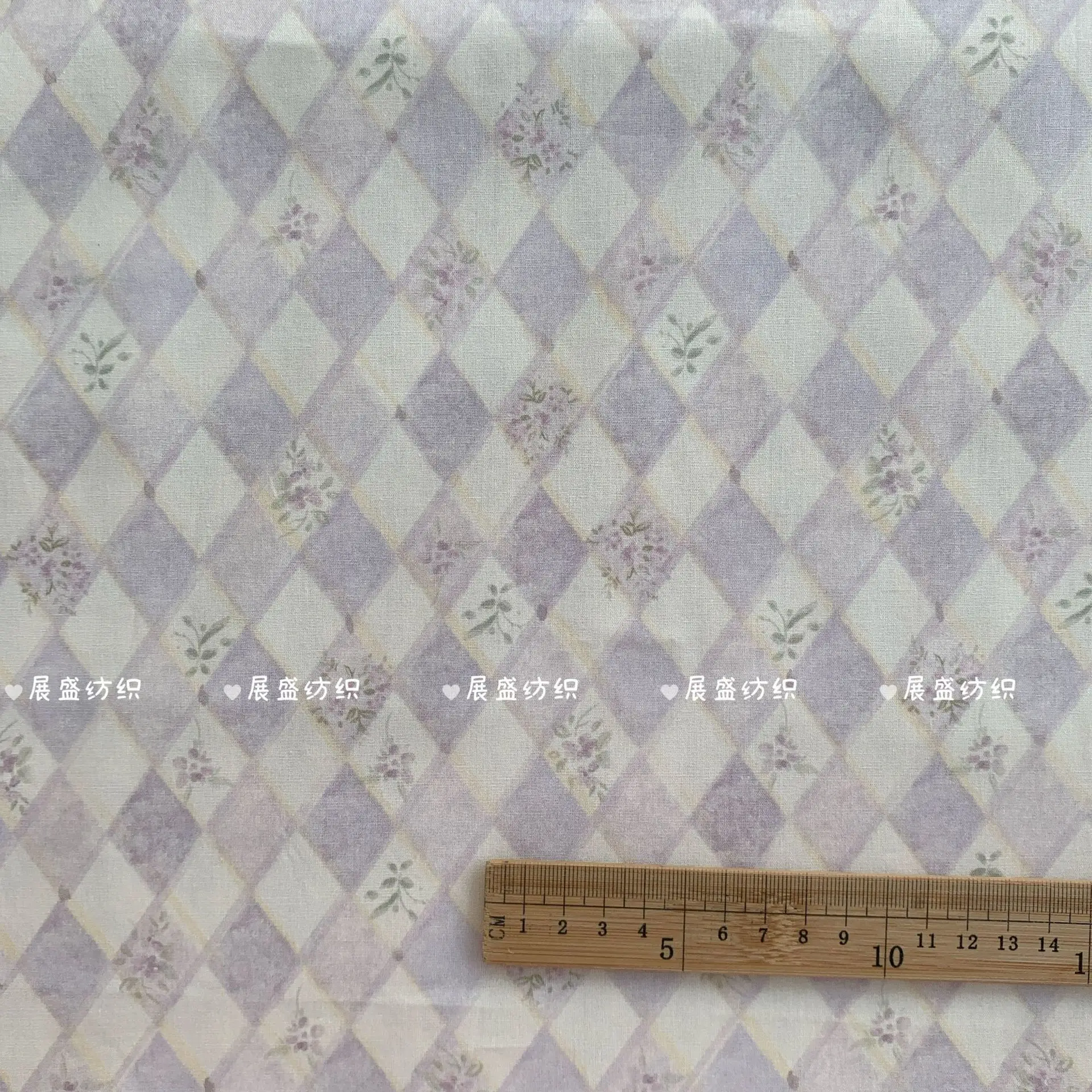 145x50cm 40S Baumwollstoff mit Vintage-Blumen- und Karomuster für DIY-Kleidung, Haaraccessoires, Taschen und Näharbeiten – Detail 6