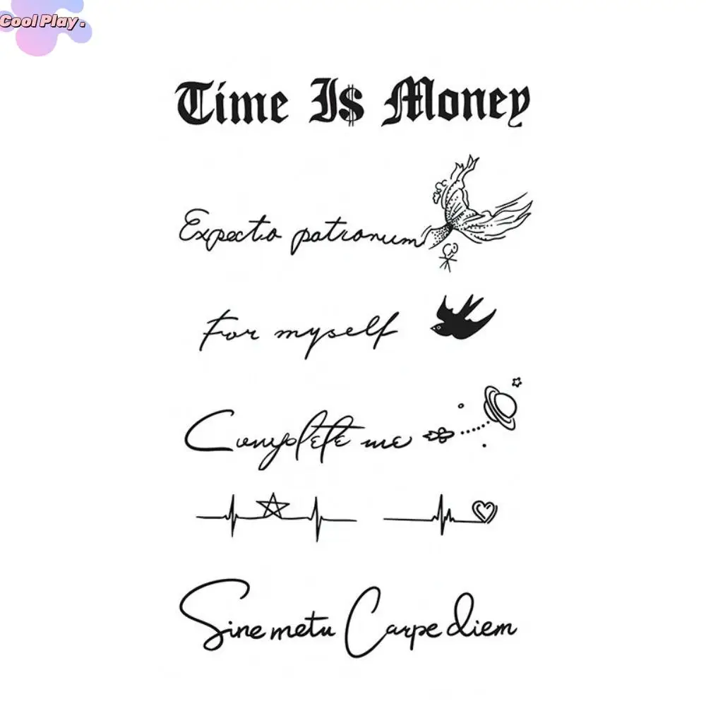 

English Letter Juice Tattoo Long Lasting Waterproof Fake Tattoo Semi Permanent Temporary Hombre Art Fake Tattoo Men