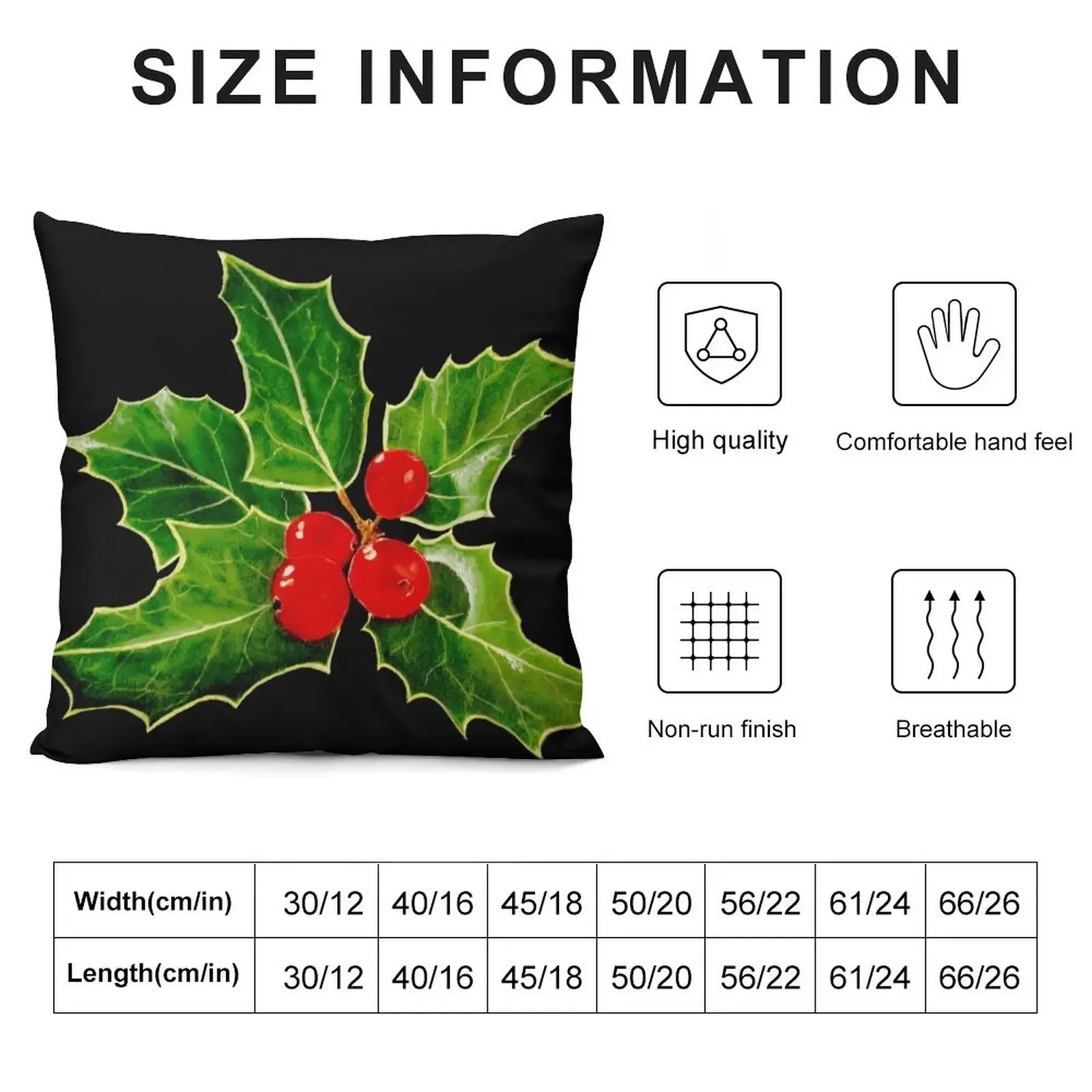 Holly Throw Pillow ornamental pillows for living room Cushion Cover pillow