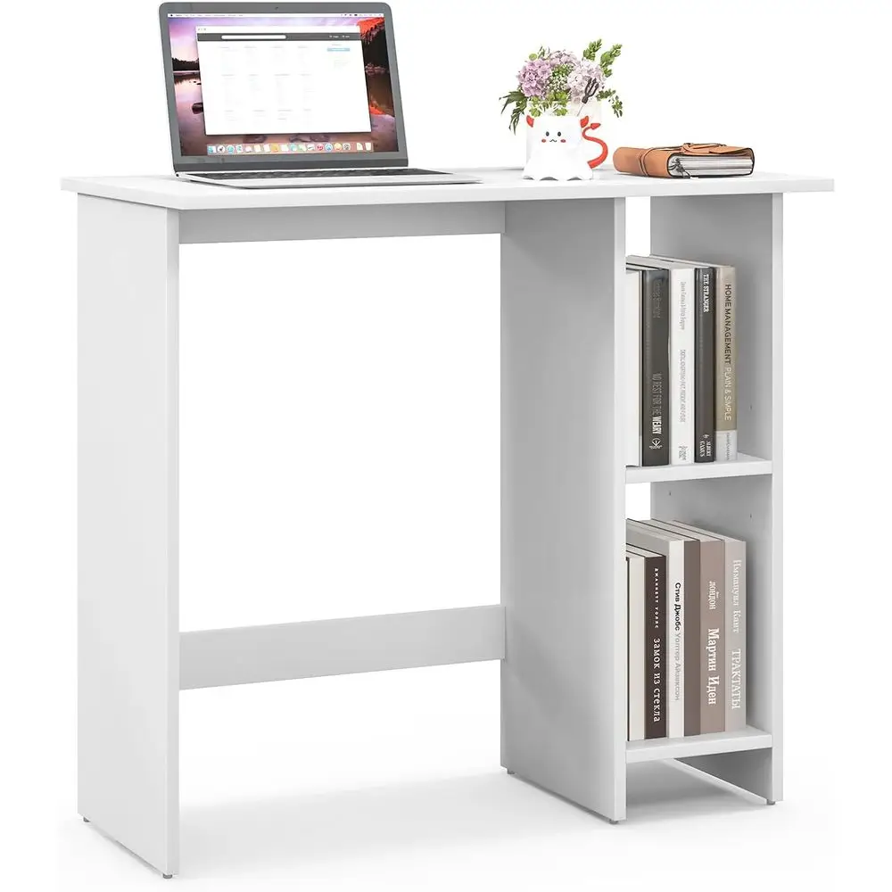 

Компактный белый письменный стол с регулируемой полкой, компактная компьютерная рабочая станция для небольших помещений, спальни или общежития