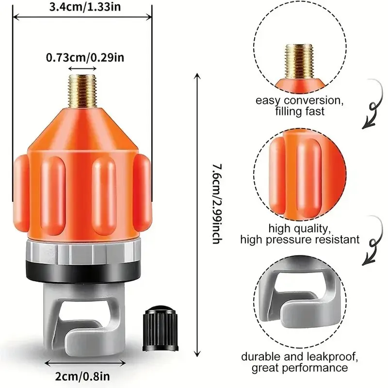 1pc Inflatable Boat SUP Pump Adaptor Air Pump Converter For Inflatable Kayak Rowing Boat Stand Up Paddle Board Air Valve Adaptor