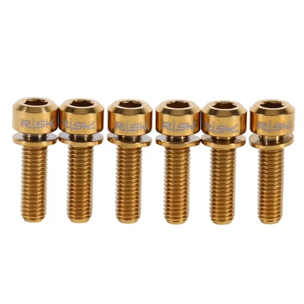 

6pcs M5 x 16/18mm Alloy Bike Stem Screws for mtb /Road Bicycle