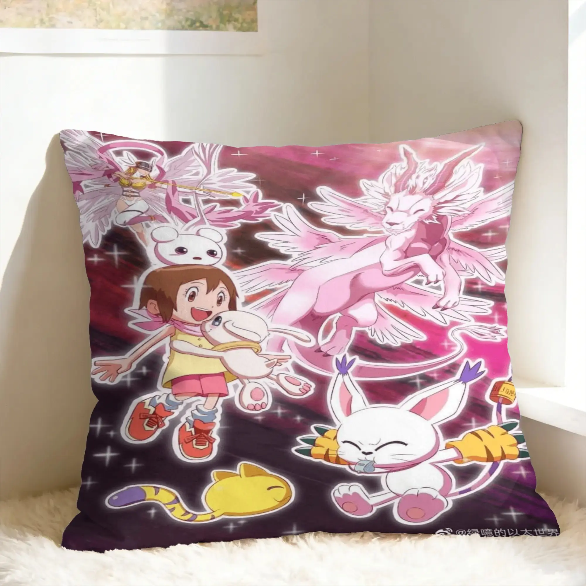 Pillow Case Anime D-DigimonS Soft  Pillow Cover For Living Room Chair Cute Funny Pillowcases