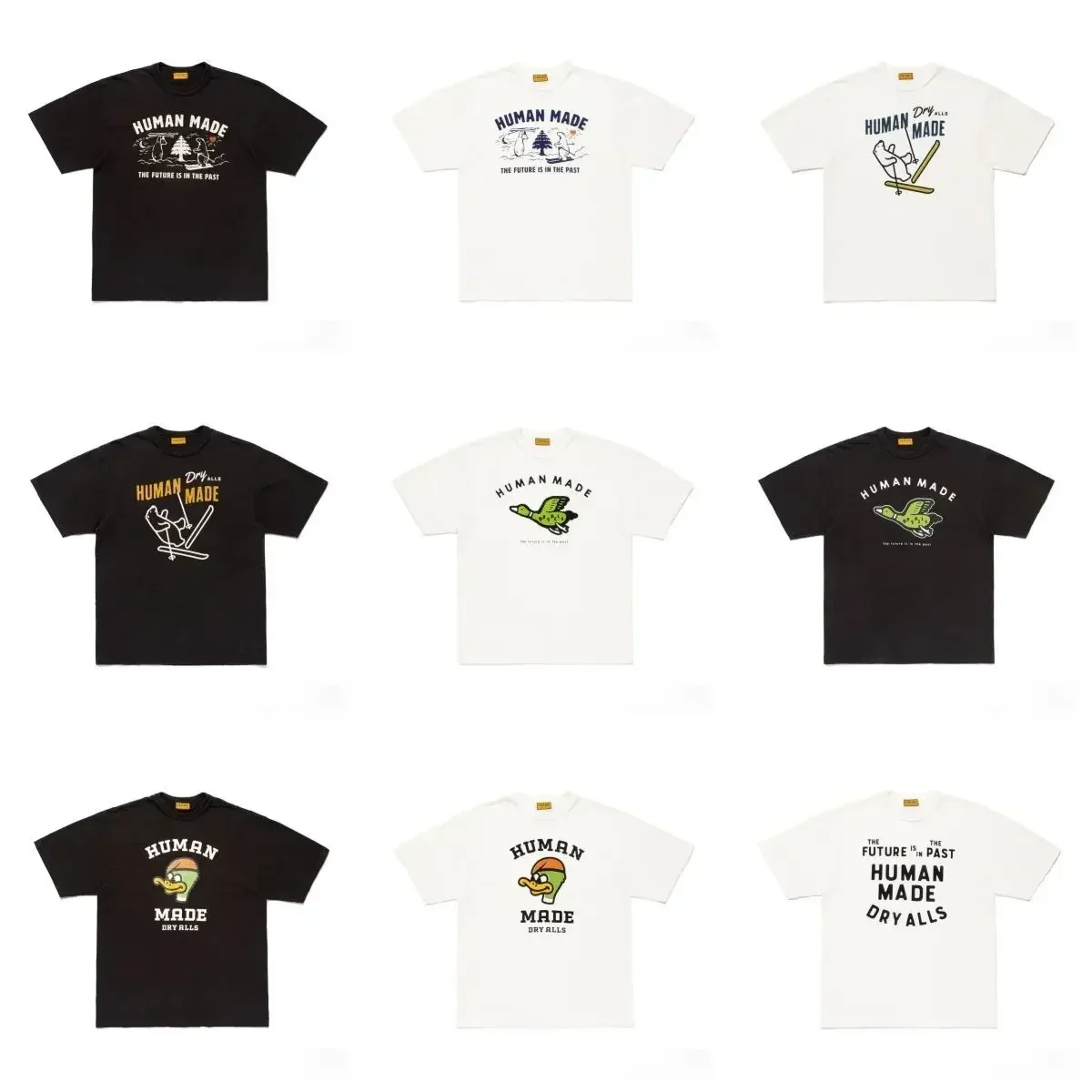 2026 Human Made Graphic Tee Slub Cotton Tubular Seamless Couple Loose Summer Casual