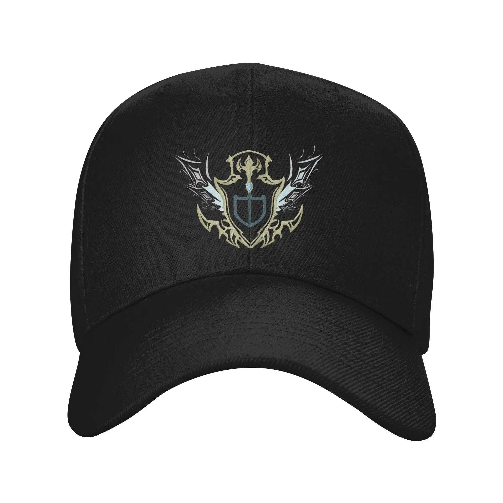 Fashion Final Fantasy XIV Paladin Shield Curved Brim Baseball Cap Casual Gatherings Black Cap