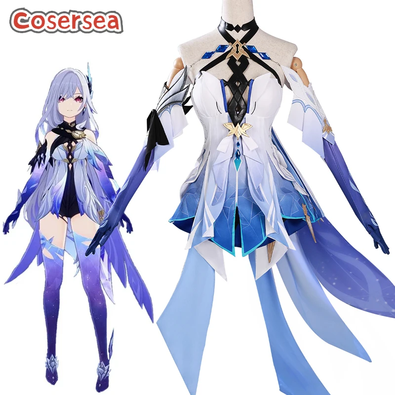 

Cosersea Skirk Cosplay Costume Game Genshin Impact Skirk Costume Halloween Women Blue Dress Carnival Party Suit Outfit Fullset