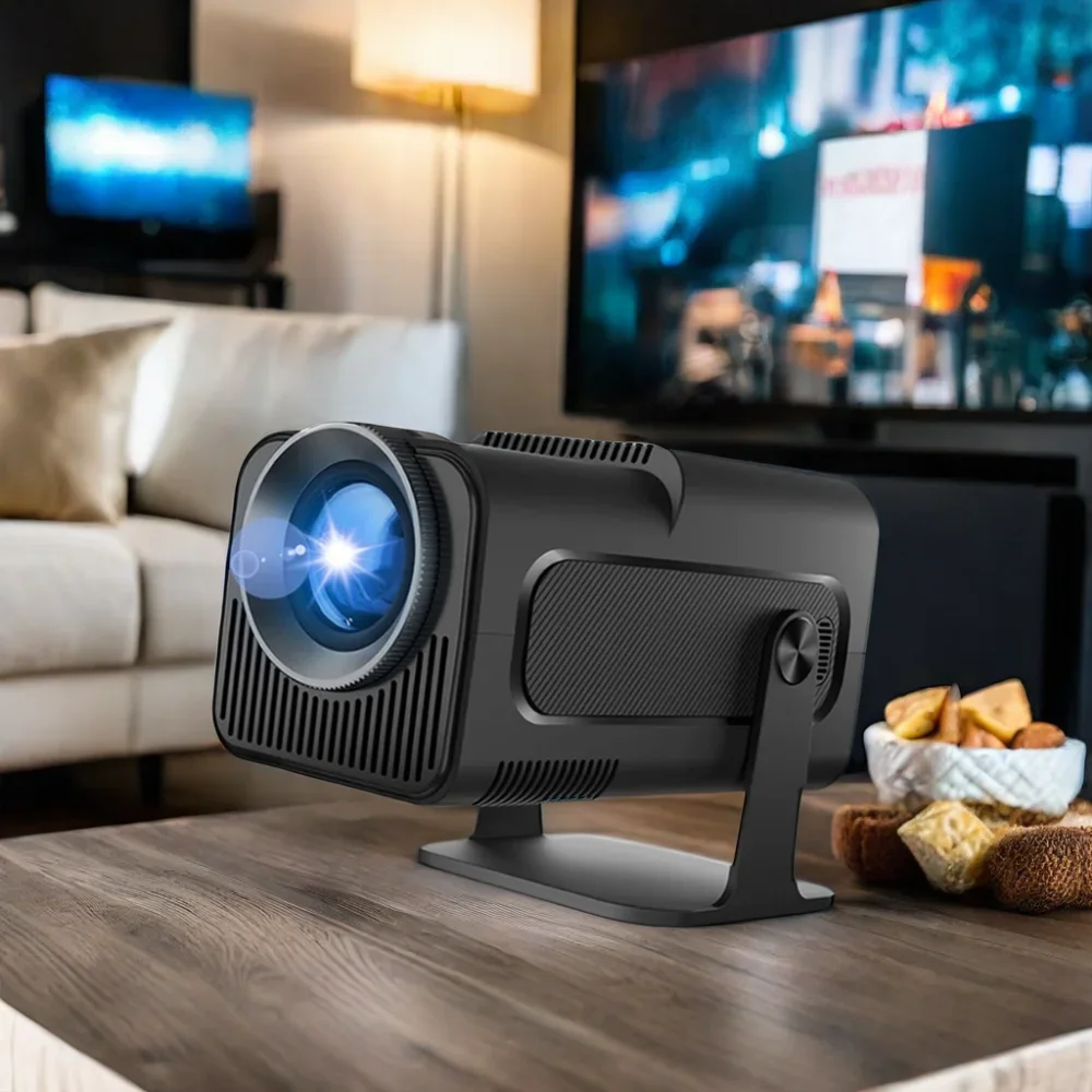 Hy320 Smart Projector with Mini LCD 10000 Lumens 1080P Home Video Portable Screen Android 11 LED Lamp Smart Projectors