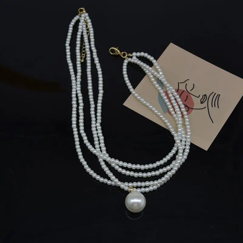 Necklace For Girls, Double Layered Thin Pearl Necklace, 2024 Temperament, French Collarbone Chain, Neck Chain