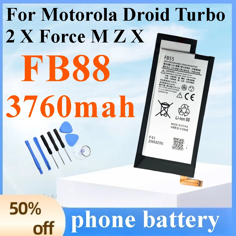 

New FB55 Battery 3760mAh for Motorola Droid Turbo 2 X Force M Z X Extreme Replacement Phone Battery High-Quality