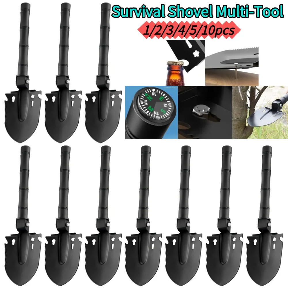 Survival Shovel Multi-Tool, Portable Engineer Shovel for Disaster Recovery Camping Gardening Digging Engineer Shovel