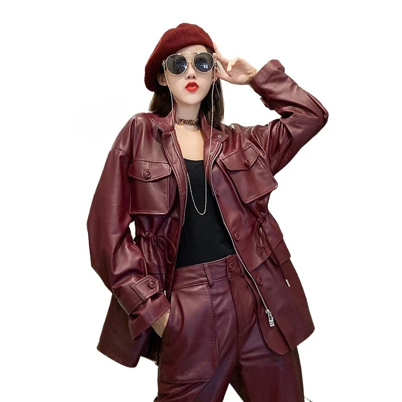 Tajiyane Real Leather Jacket Women Genuine Sheepskin Jackets Woman Clothing Oversize Biker High Quality Mujer Chaqueta TN1763