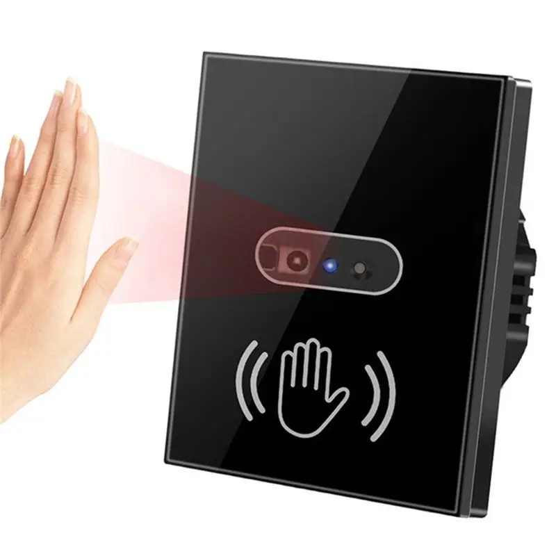 DT21 Smart Light Switch Infrared IR Sensor Glass Panel Wall Auto On Off No Touch for Home Office EU Plug