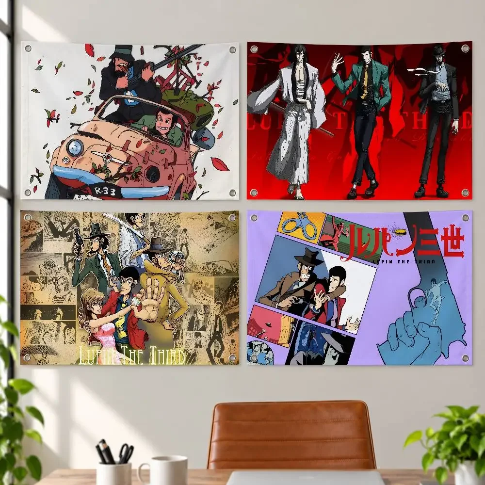 Lupin the Third Aesthetic Wall Tapestry Flag Printed Wall Hanging Living Room Party Outdoor Decor