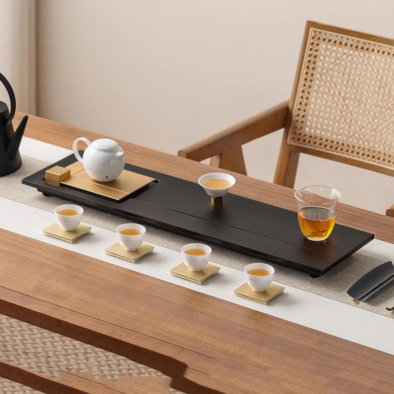 Rectangle Serving Tea Tray Luxury Accessories Stone Chinese Drainage Valet Tableware Tea Tray Living Room Bandejas Home Products