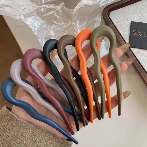 Fashion Hair Sticks Fork Hairpin Elegant Women Hair Clip Pins U Shape Girls Hairpins Hair Bun Maker Headwear Accessories