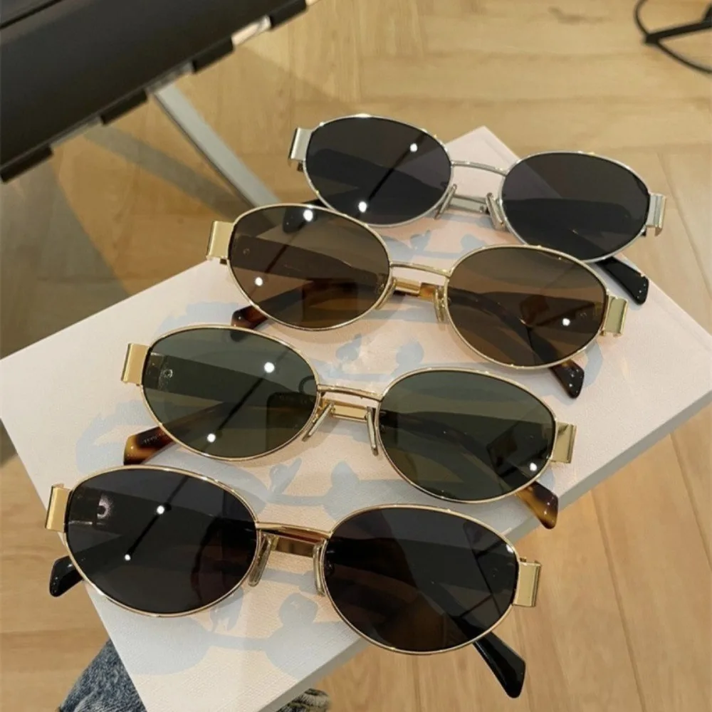 Retro Oval Sunglasses for Women Men Trendy Sun Glasses Classic Shades UV400 Protection Fashion Sun Glasses image 3