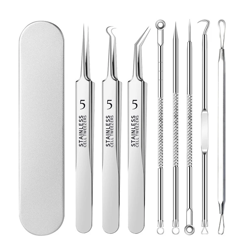 5-8Pcs Stainless Steel Acne Needles and Blackhead Removal Tools Pore Cleansing Tools for Professional Facial Skin Face Care Tool