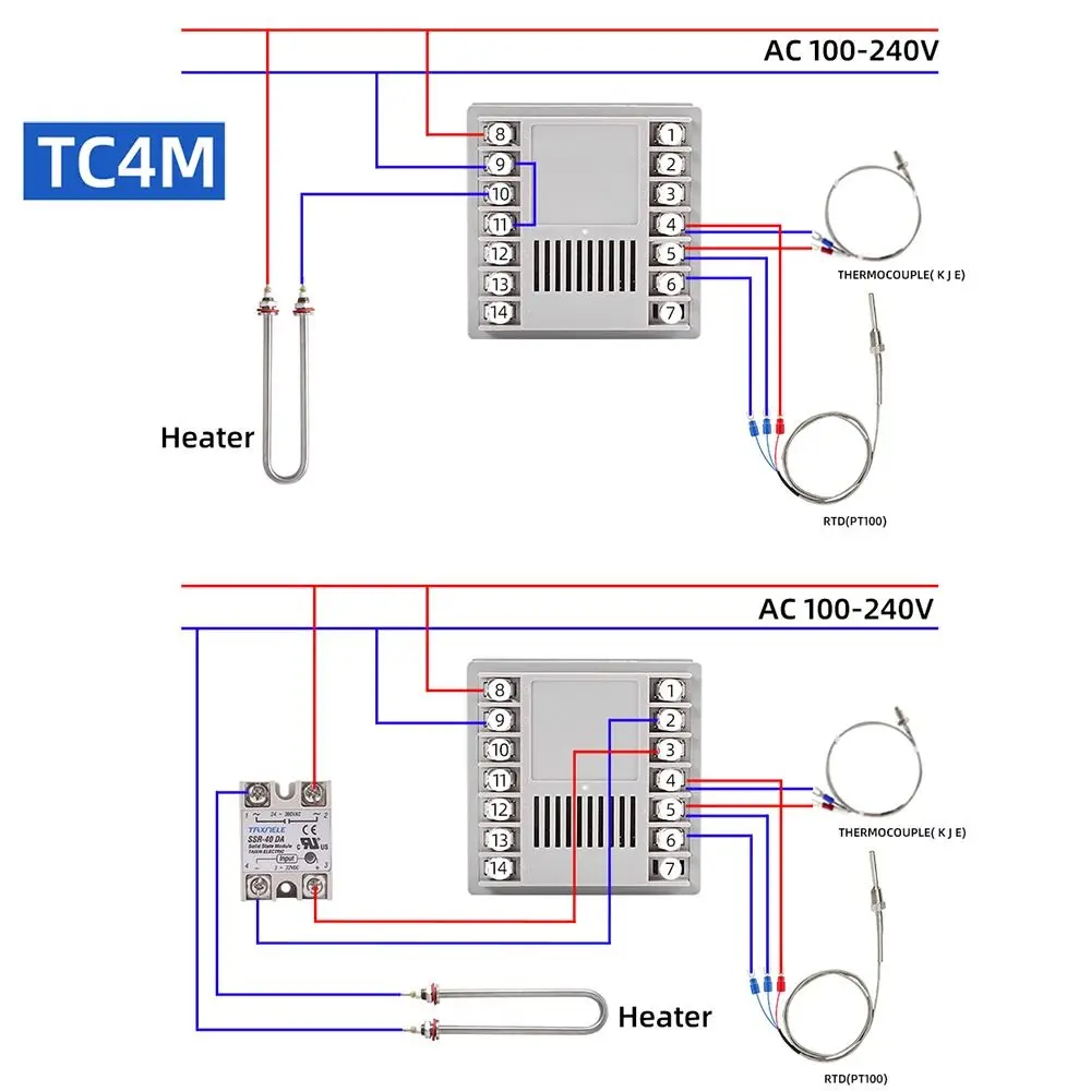 Input Output Universal 110VAC 220V Regulator Pengontrol Suhu Digital PID Termostat Dual SSR Relay