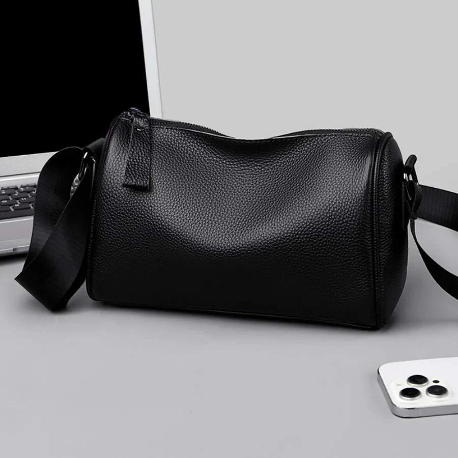 

【Новый стиль】- Мужская сумка через плечо из натуральной кожи первого слоя, простая, стильная, для повседневного использования, вместительная, модная, маленькая.