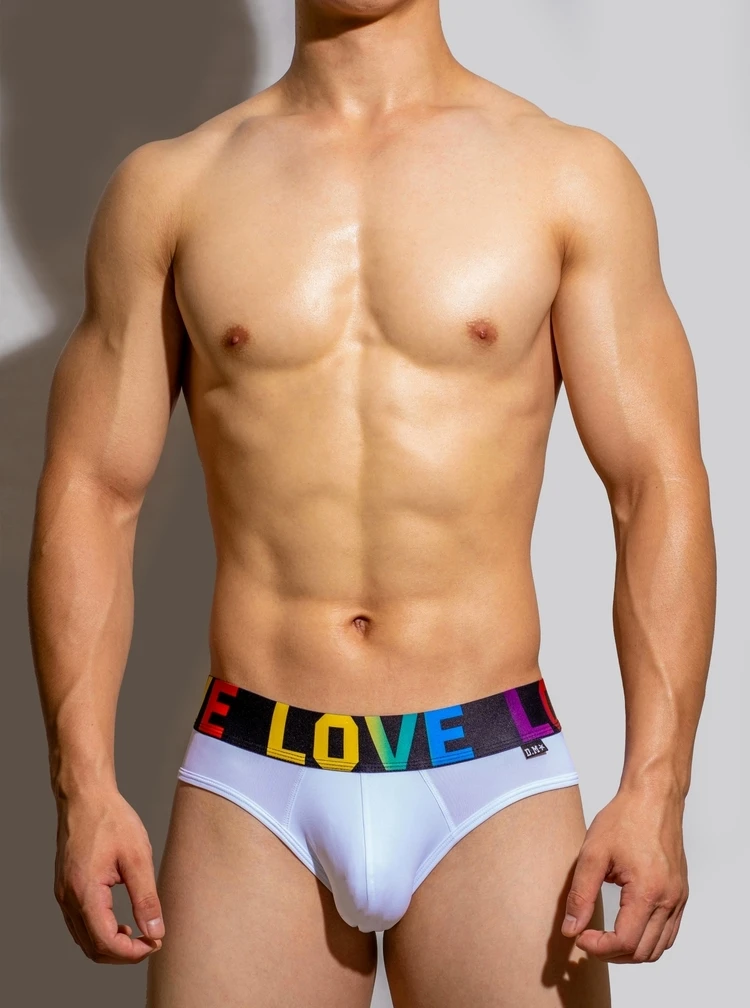 

Gay Men's Underwear Low Waist Sexy Rainbow Letter Fashion triangle youth Breathable tight convex thin edge