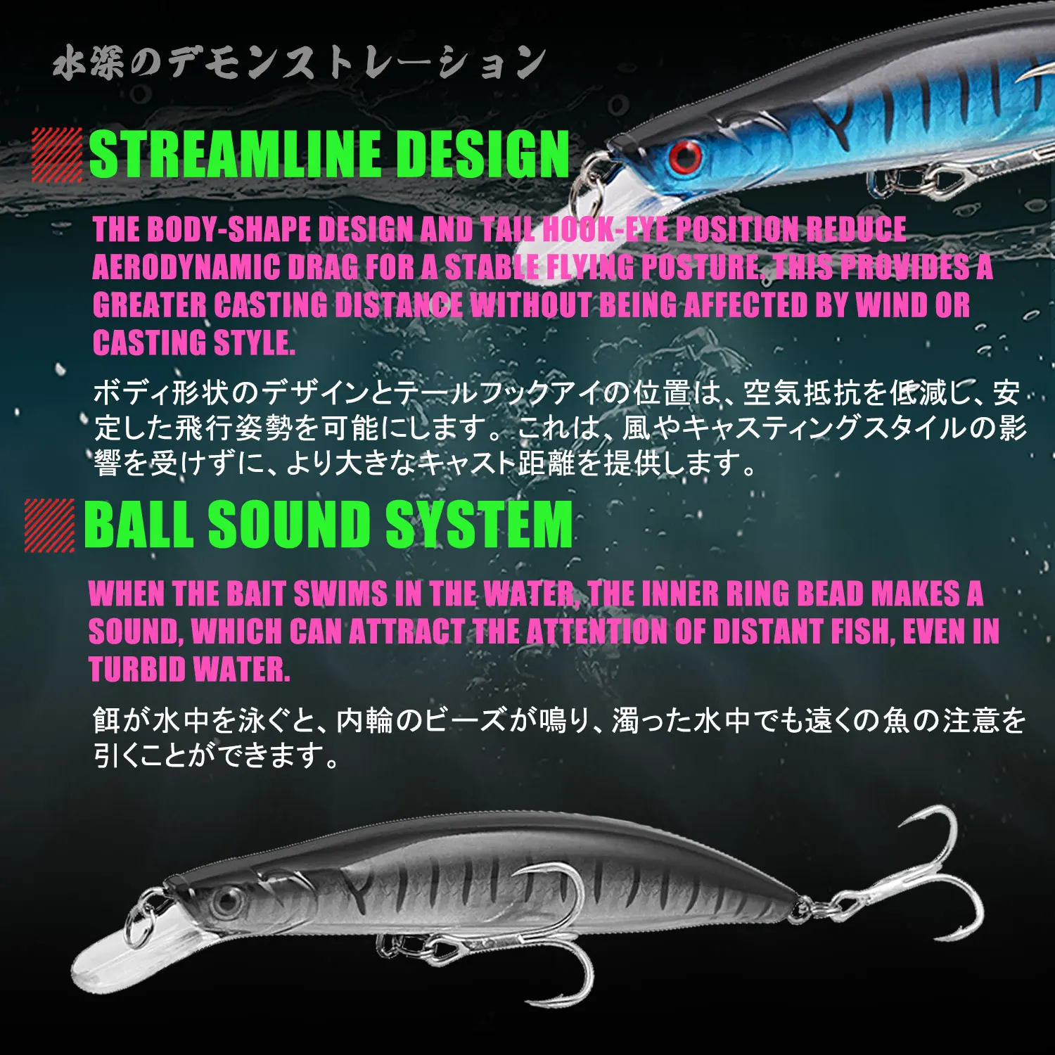 Isca Wobblers Hundido Señuelo Trolling Pez Mandarín - imagen 3