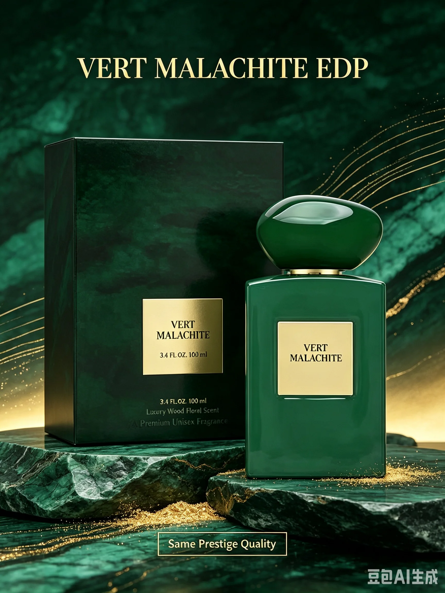 Vert Malachite EDP 3.4oz 100ml, Luxury Private Collection Green Woody Unisex Niche Fragrance, Green Leaf Jasmine Cedarwood Vetiver Musk, Long Lasting Premium Designer Scent for Day to Night Wear, Unisex Gift view 3
