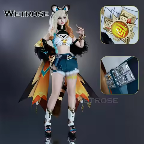 【Wetrose】In Stock Xilonen Cosplay Costume Genshin Impact Шилонен Full Set Wig Lion Leopard Girl Ear Tail Halloween Xmas