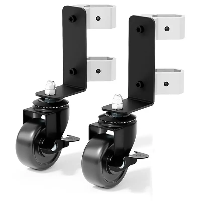 AB02 Upgraded Dual Front Wheels 360° For Rolling Tool Box- Front Caster Set Toolbox Accessories Black
